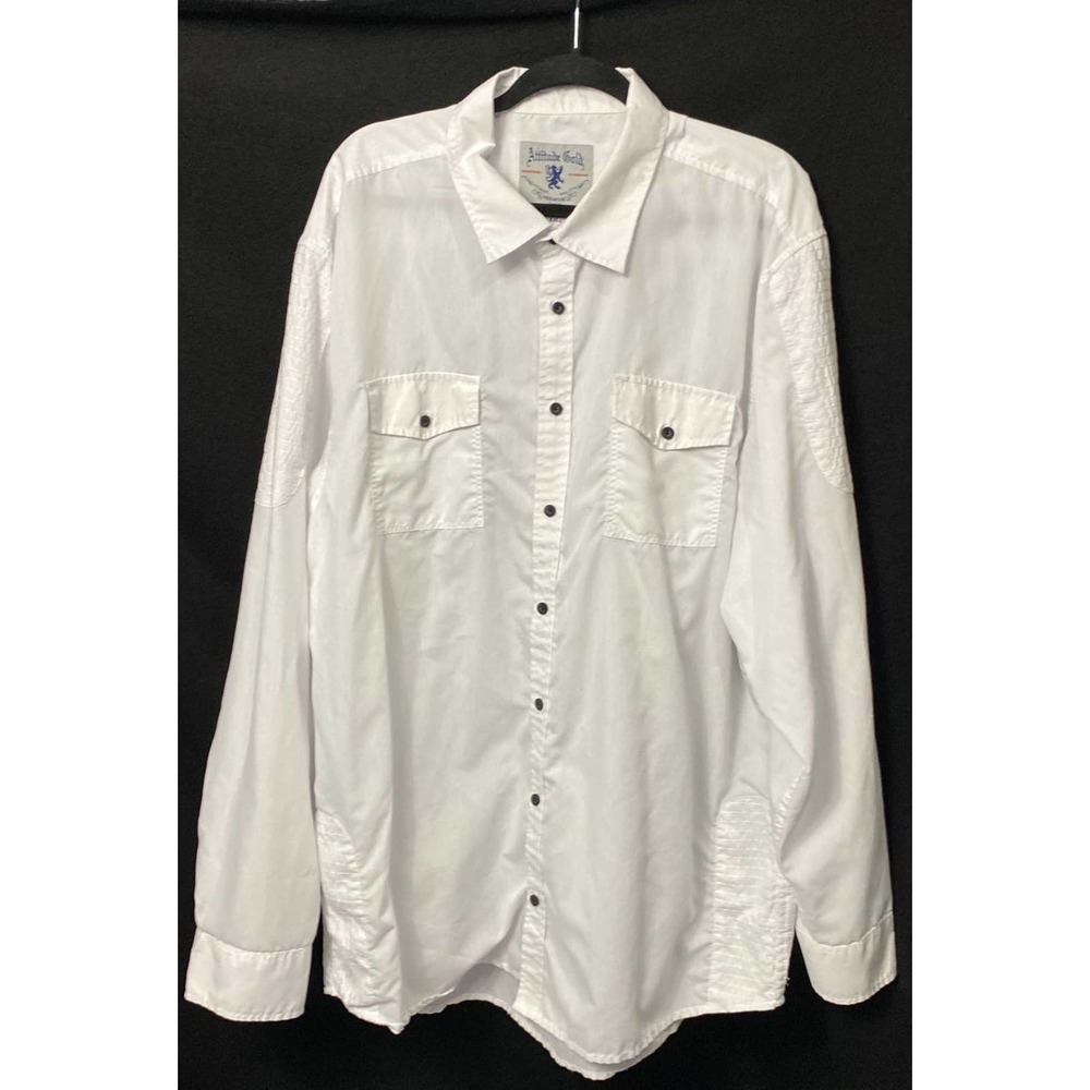 Men Attitude Gold  4XL White Button up Shirt